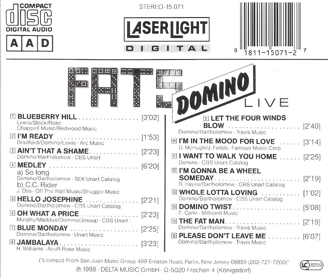 CD - Fats Domino - Live