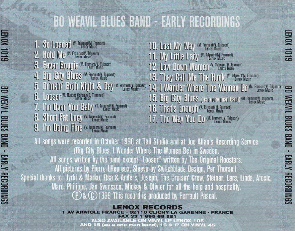 CD - Bo Weavil Blues Band - Early Recordings