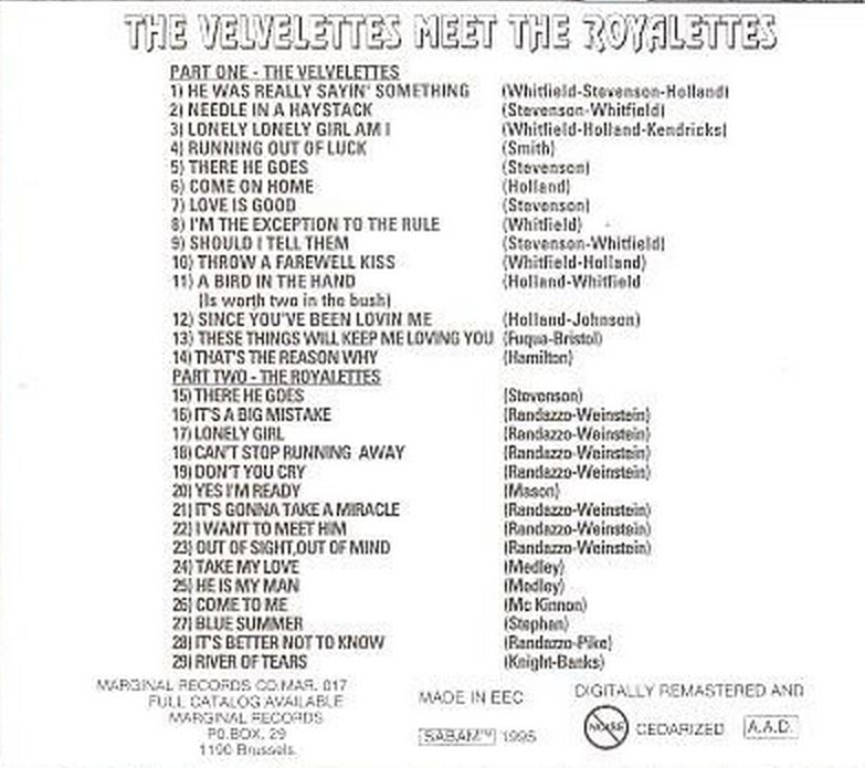 CD - Velvelettes / Royalettes - The Velvelettes Meet The Royalettes