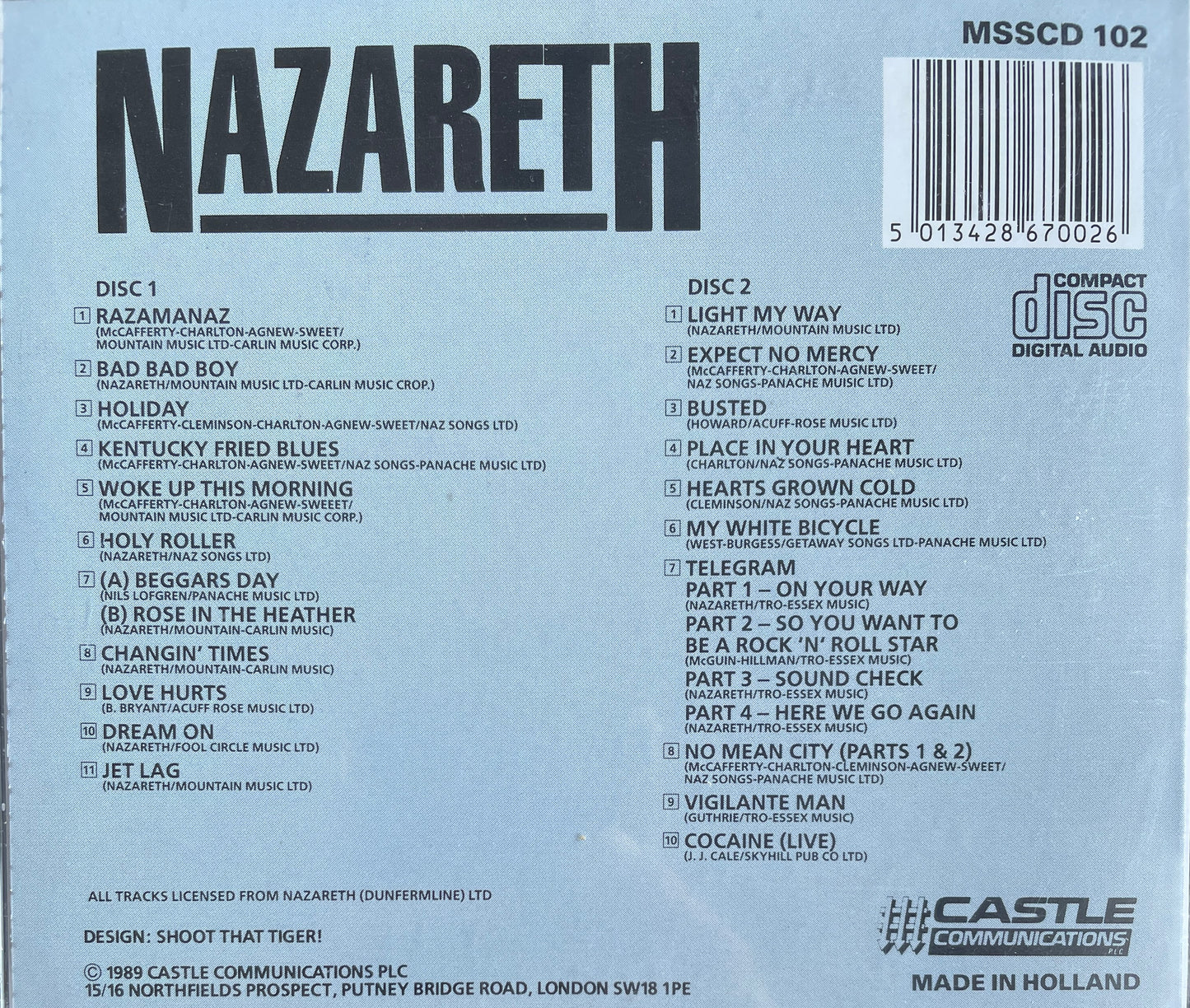 CD-2 - Nazareth - Milestones