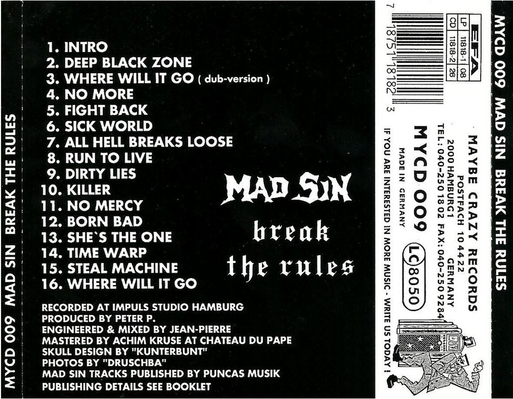 CD - Mad Sin - Break The Rules