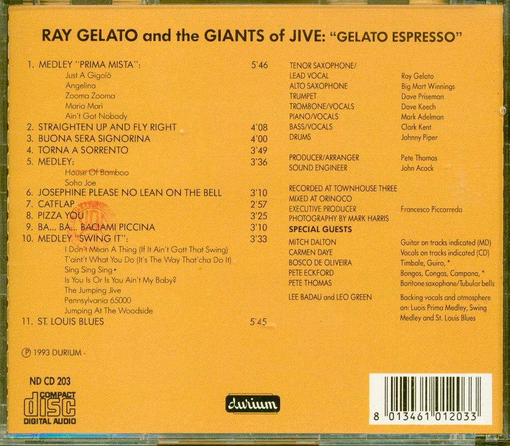 CD - Ray Gelato & the Giants Of Jive - Gelato Expresso