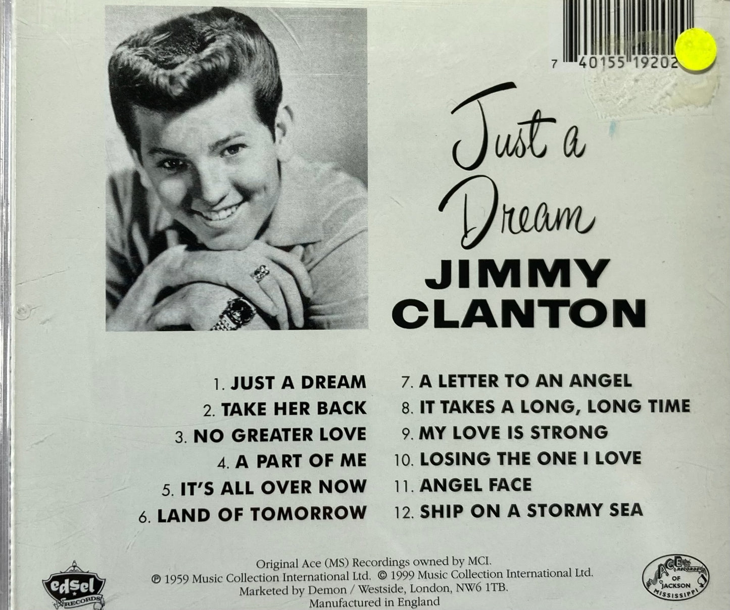 Cd Jimmy Clanton Just A Dream Rockabillyshop 5517