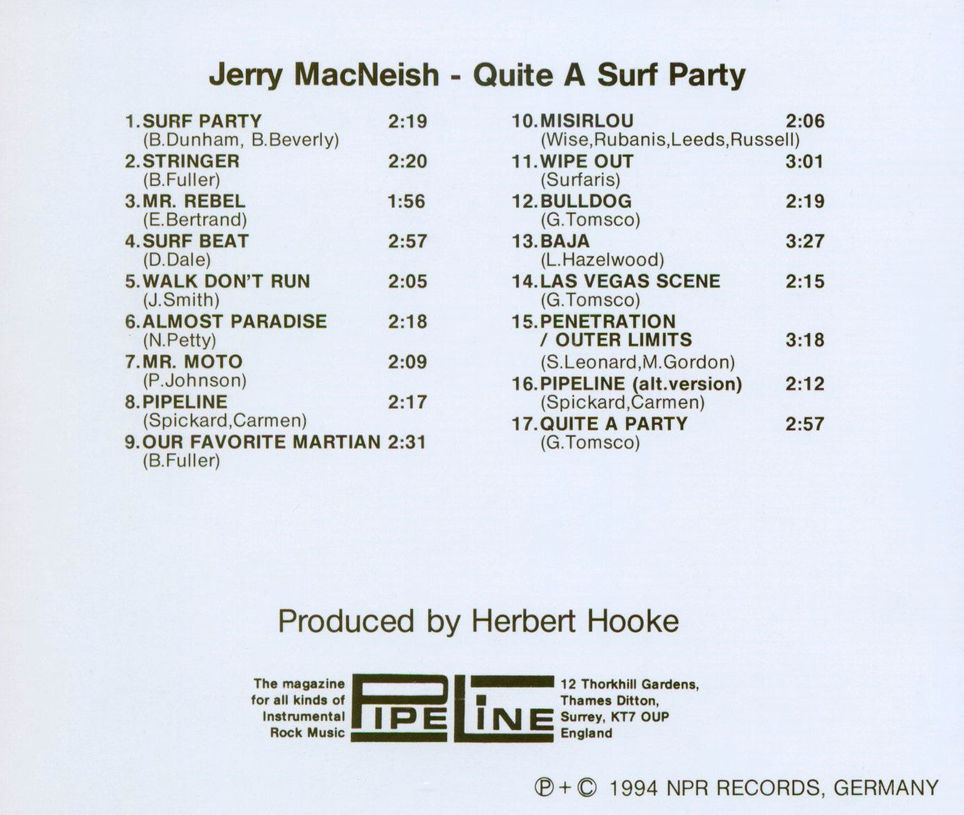 CD - Jerry MacNeish - Quite A Surf Party