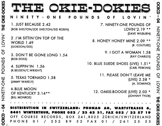 CD - Okie Dokies - Ninety-One Pounds Of Lovin´ 