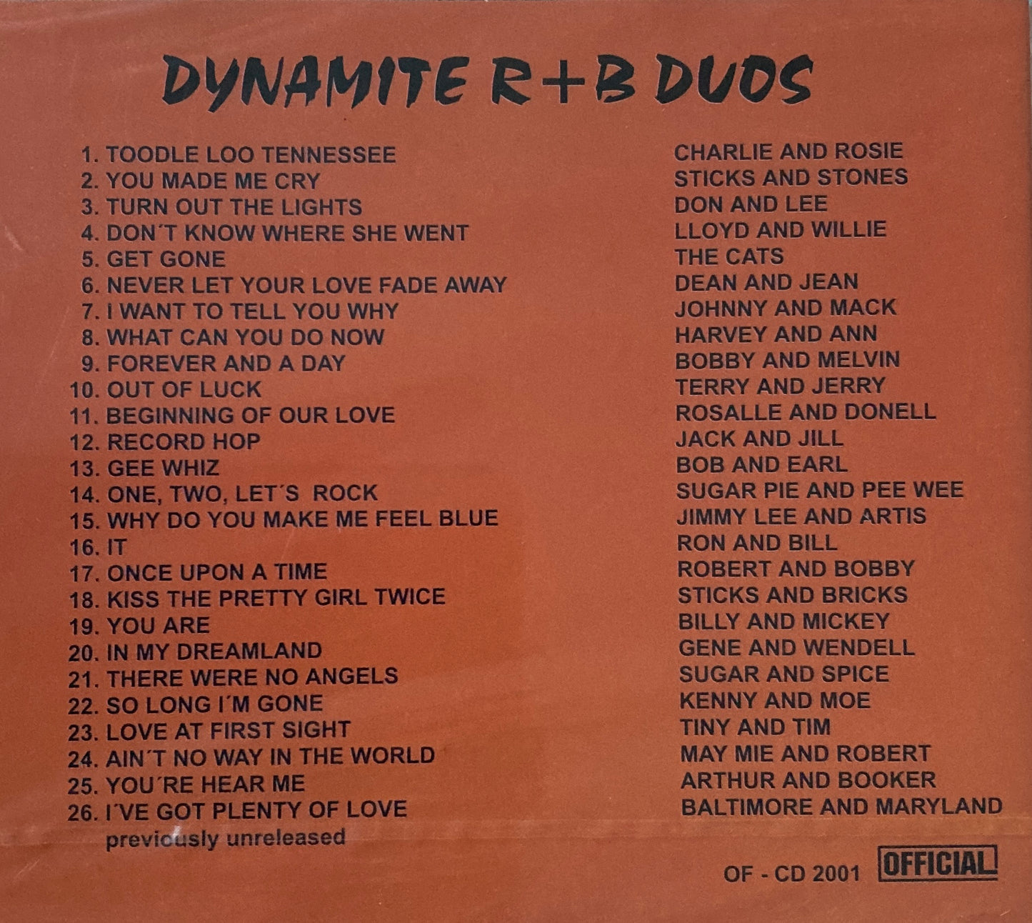 CD - VA - Dynamite R&B Duos Vol. 1