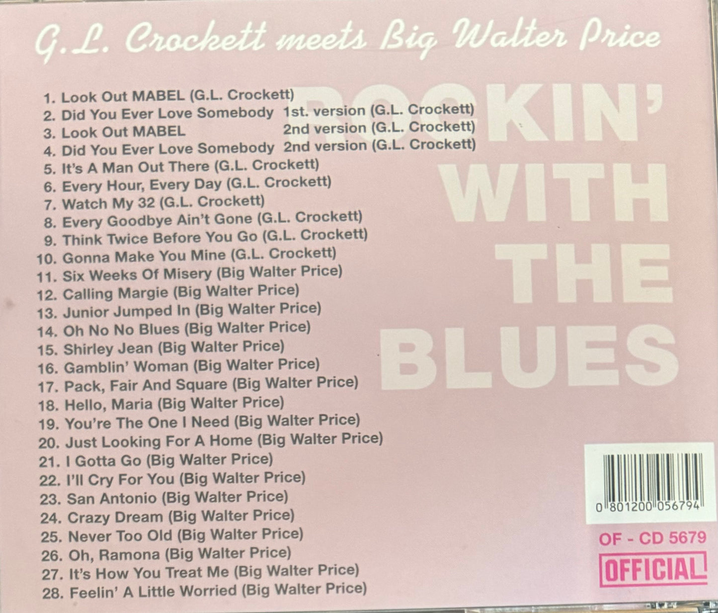 CD - G.L. Crockett - meets Big Walter Price Rockin' With The Blues