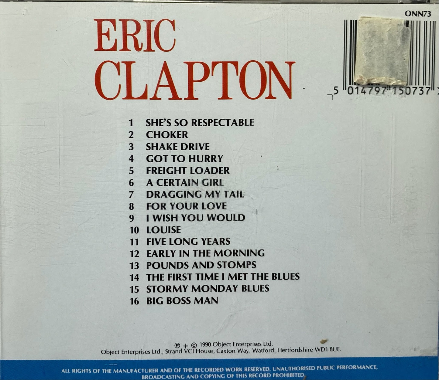 CD - Eric Clapton - The First Time I Met The Blues