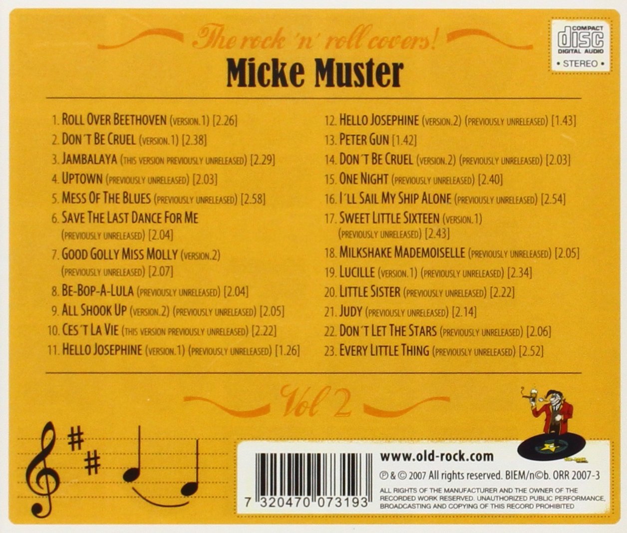 CD - Micke Muster - The Rock'n'Roll Covers Vol. 2 – Rockabillyshop