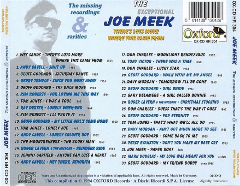 CD - Joe Meek - The Missing Recordings & Rarities