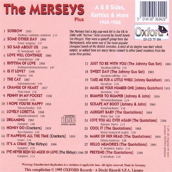 CD - Merseys - A & B Sides, Rarities & More 1964-1968
