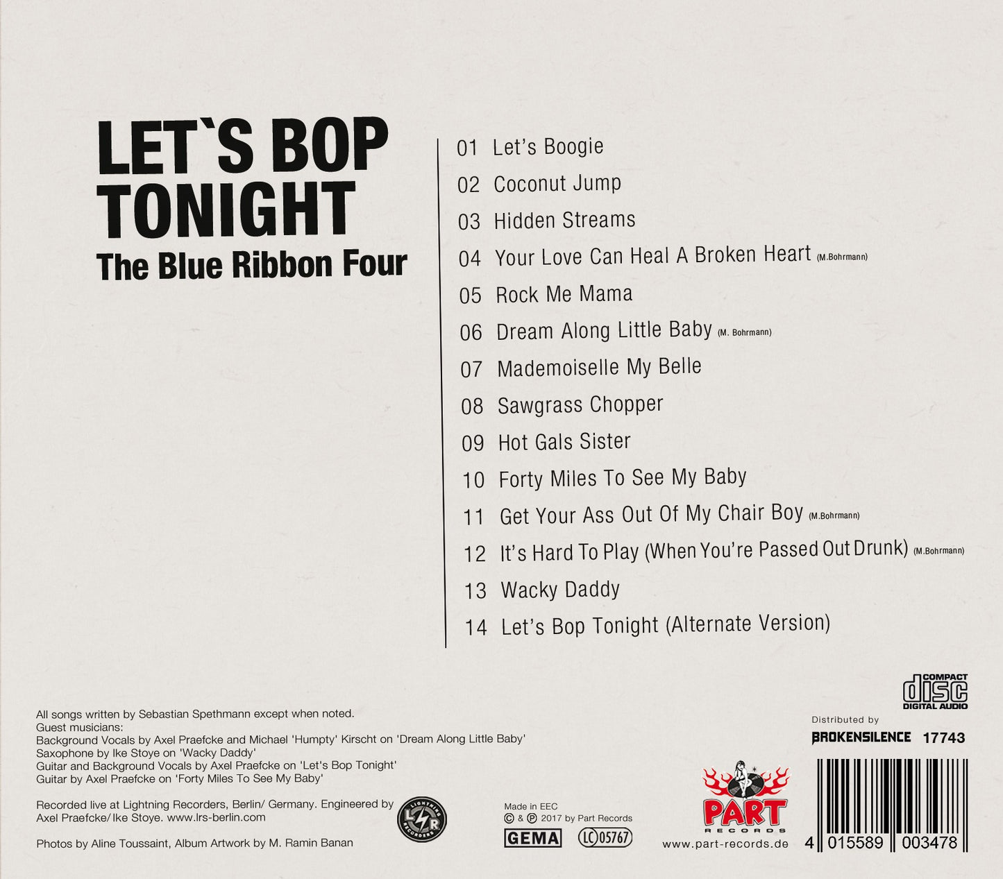 CD - Blue Ribbon Four - Let's Bop Tonight