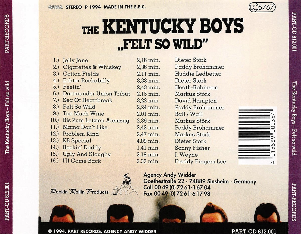 CD - Kentucky Boys - Felt So Wild