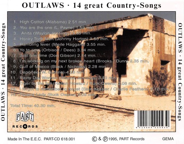 CD - Outlaws - 30 Years Country Music