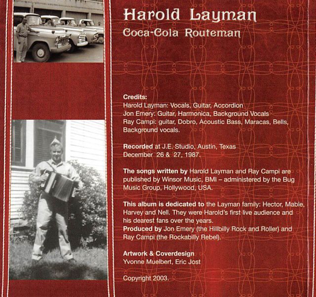 CD - Harold Layman - The Coca Cola Routeman