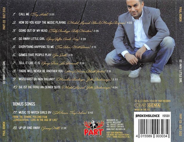 CD - Paul Bowen - Go Away Little Girl
