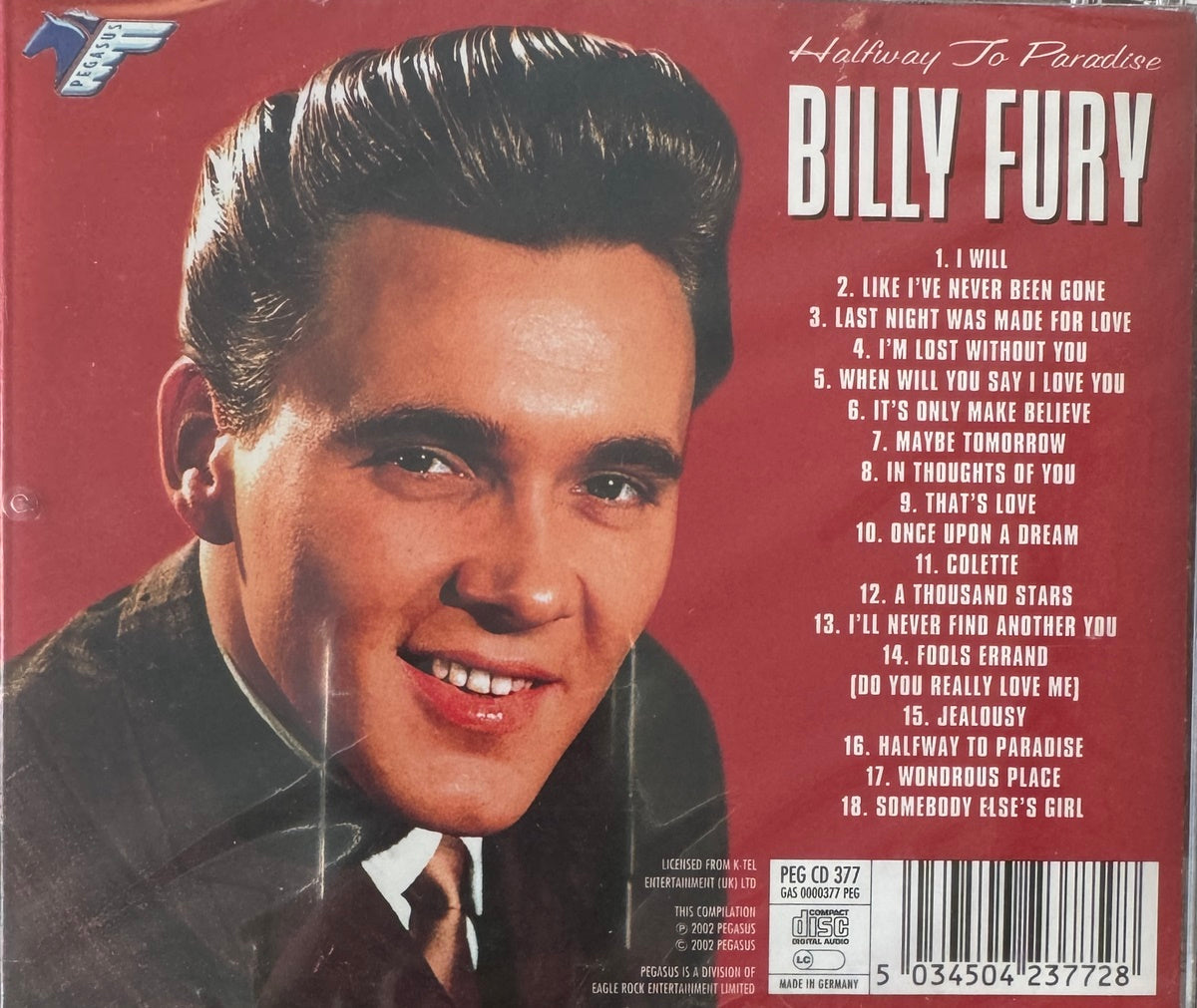 CD - Billy Fury - Halfway To Paradise