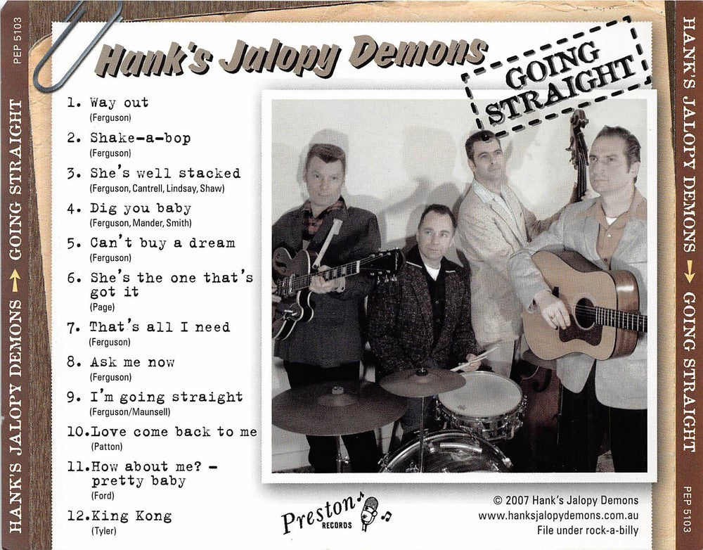 CD - Hank's Jalopy Demons - Going Straight