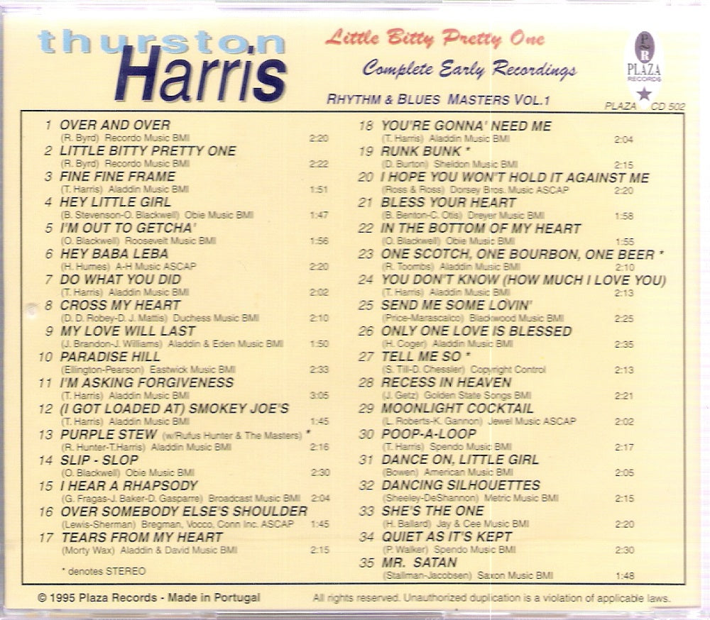 CD - Thurston Harris - Complete Early Recordings