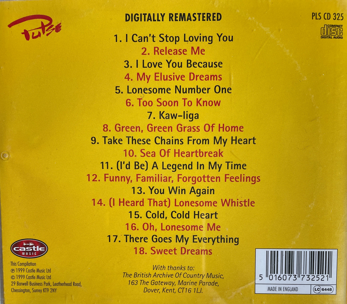 CD - Don Gibson - Digitally Remastered
