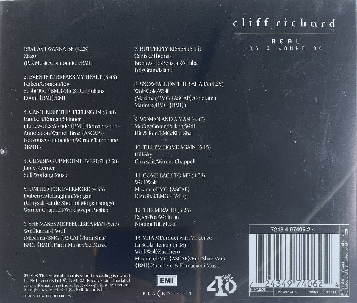 CD - Cliff Richard - Real As I Wanna Be