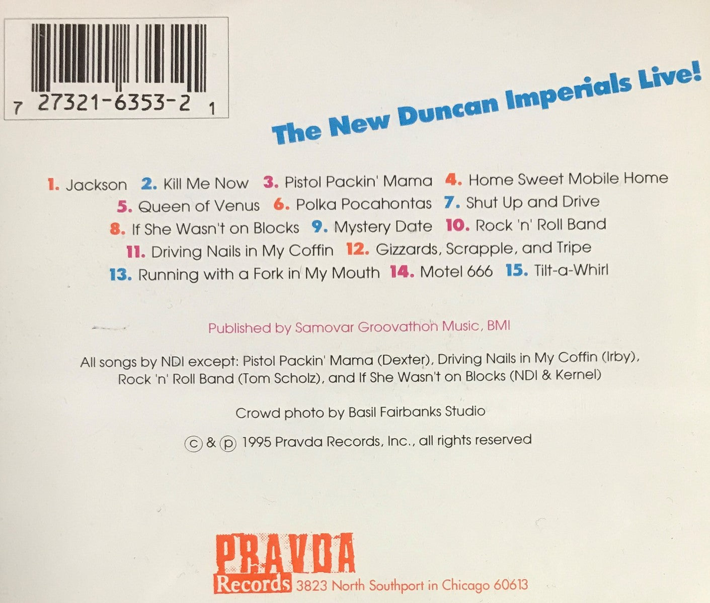 CD - New Duncan Imperials - Live