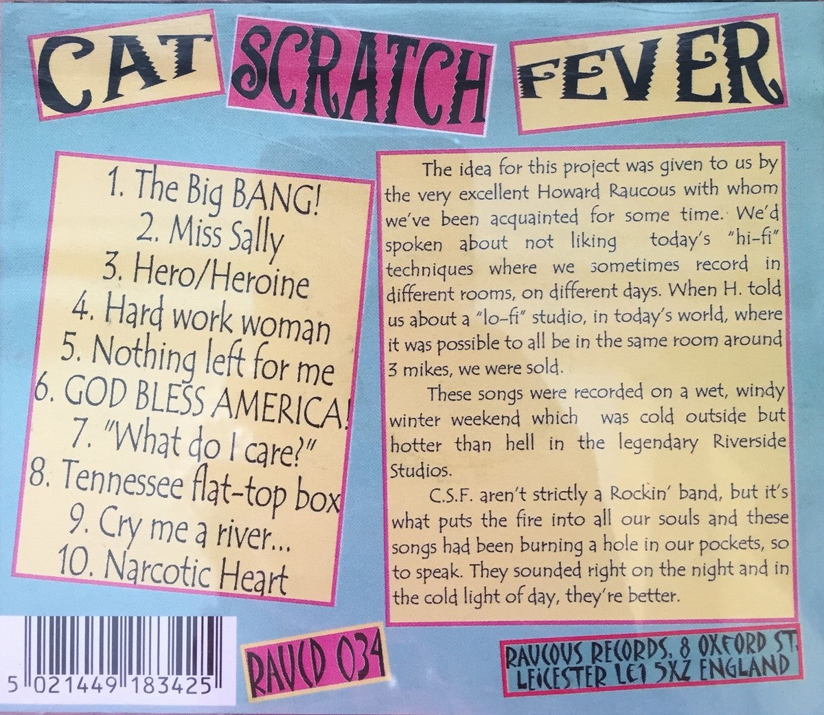 CD - Cat Scratch Fever - The Big Bang