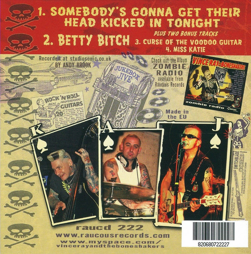 CD-Single - Vince Ray & The Boneshakers - Somebody's Gonna Get Their Head Kicked In Tonight