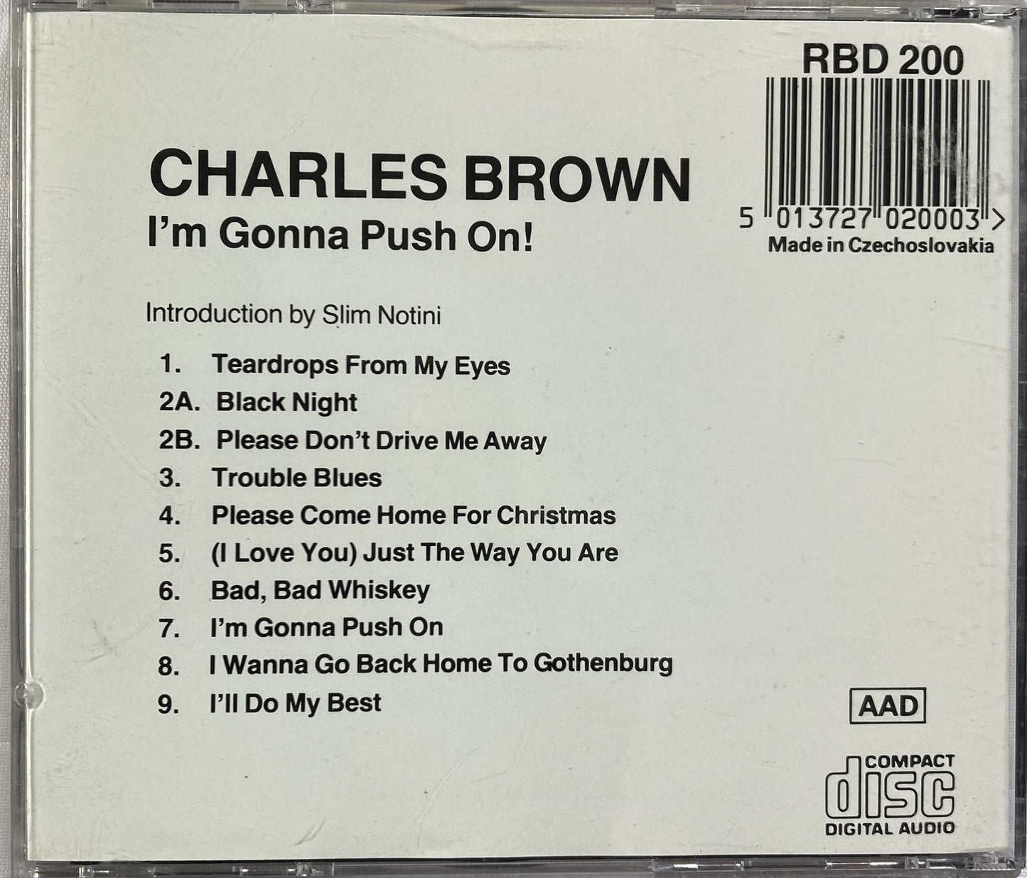 CD - Charles Brown with Hjärtslag - Live At Mosebacke I'm Gonna Push On!