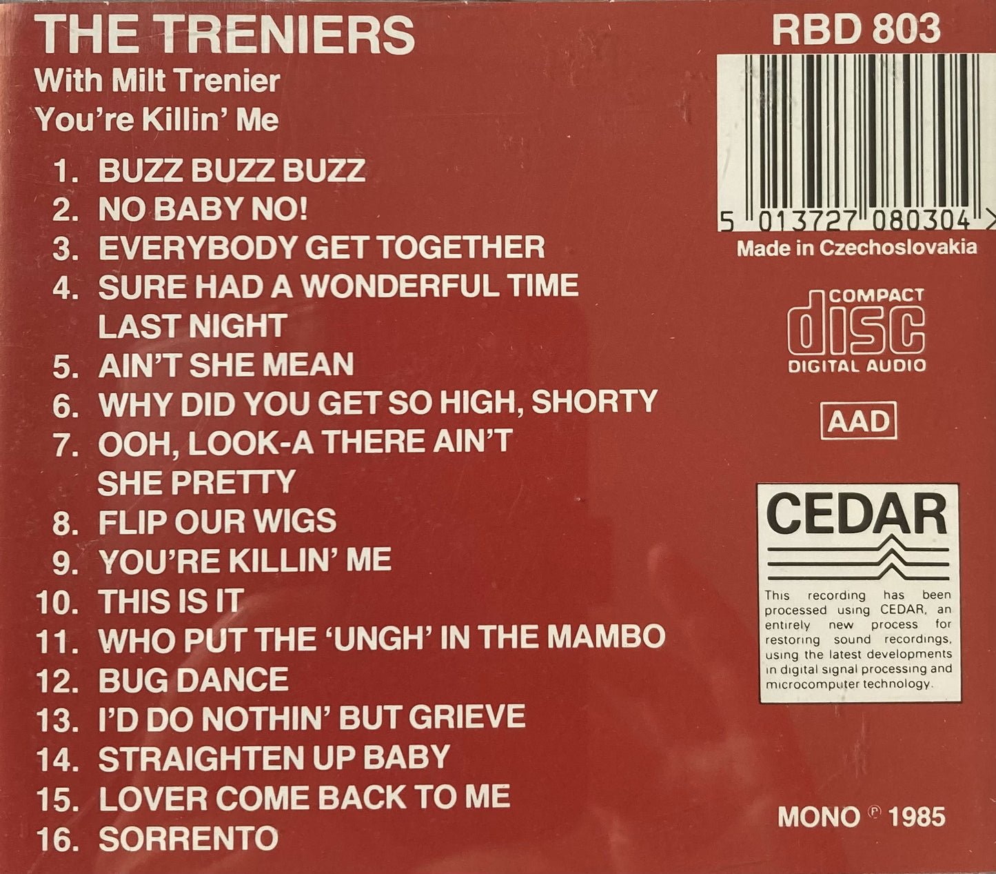 CD - Treniers - You're Killing Me