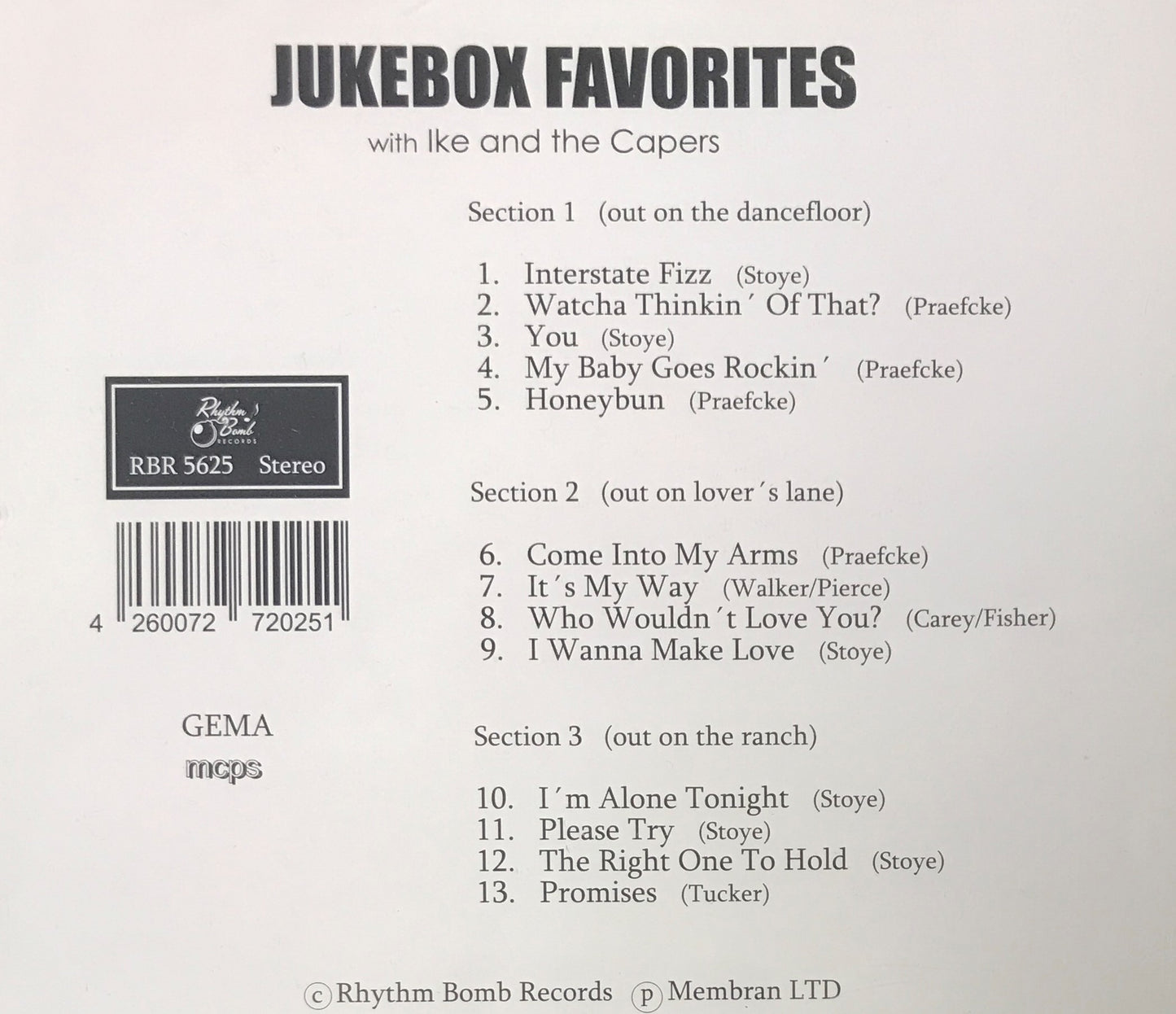 CD - Ike & The Capers - Jukebox Favorites