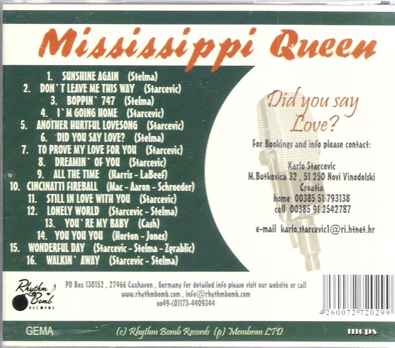 CD - Mississippi Queen - Did You Say Love