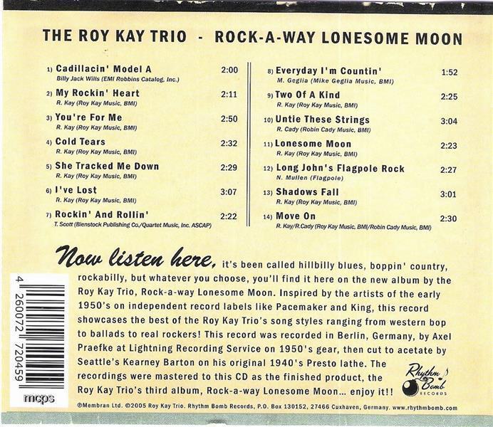CD - Roy Kay Trio - Rock-A-Way Lonesome Moon
