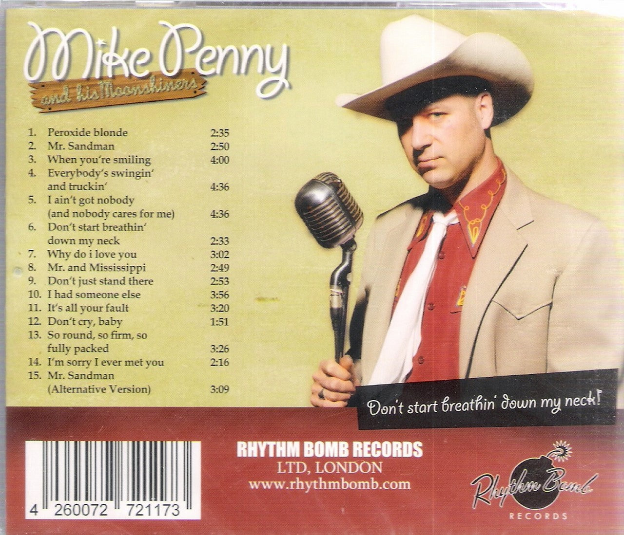 CD - Mike Penny & His Moonshiners - Don't Start Breathin' Down My Neck