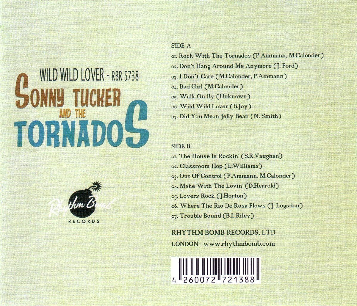 CD - Sonny Tucker and The Tornados - Wild Wild Lover