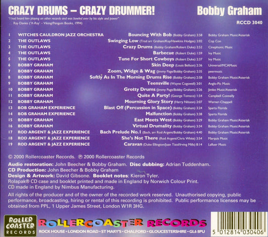 CD - Bobby Graham - (With Jimmy Page, The Outlaws, Rod Argent & Others)