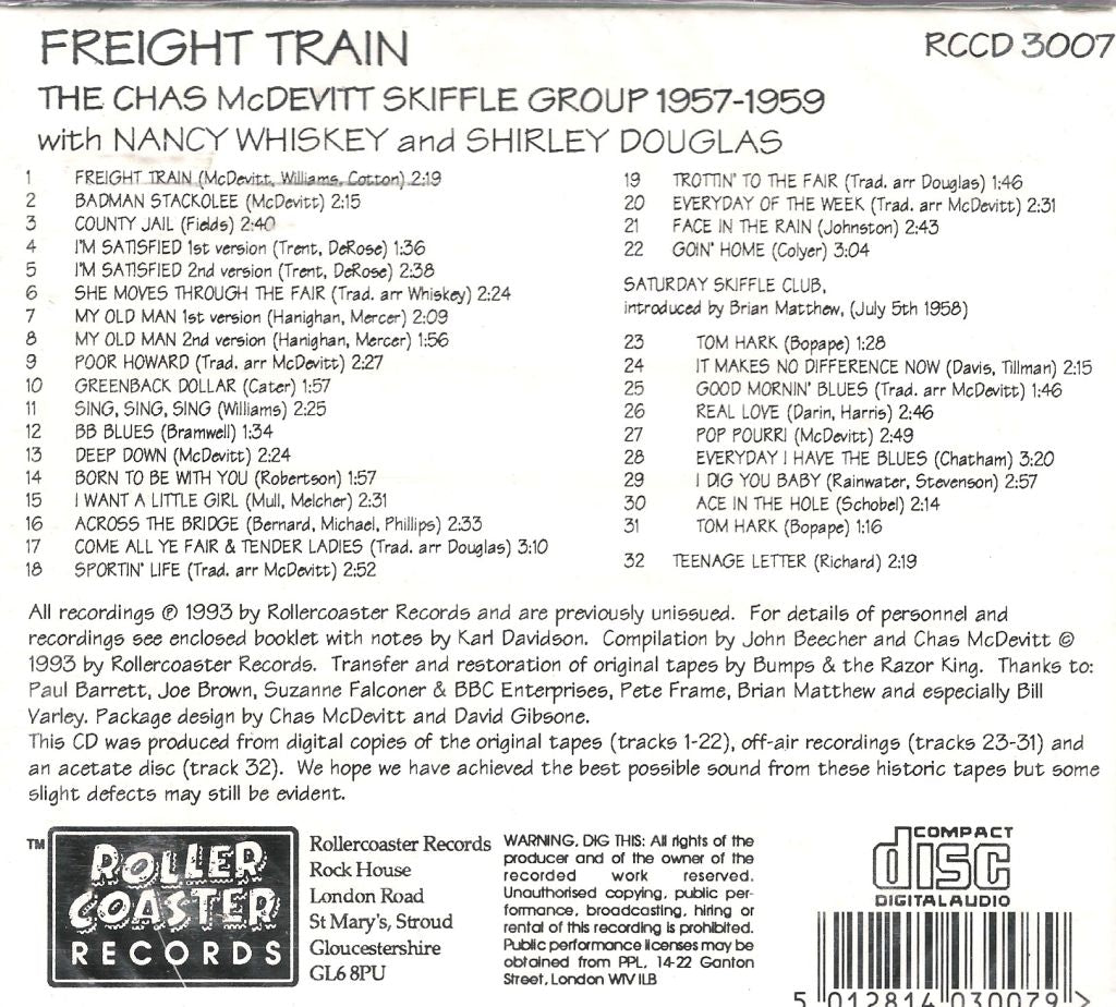 CD - Chas McDevitt Skiffle Group With Nancy Whiskey & Shirley - Freight Train (1956-1959 Recordings)