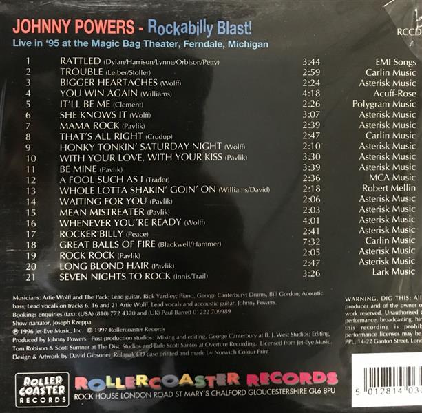 CD - Johnny Powers - Rockabilly Blast! - Live At The Magic Bag Theater, Ferndale, Michigan