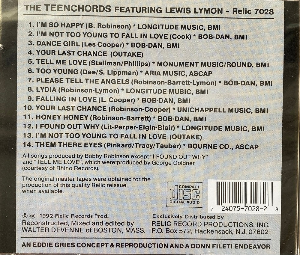 CD - Lewis Lymon And The Teenchords - I'm So Happy