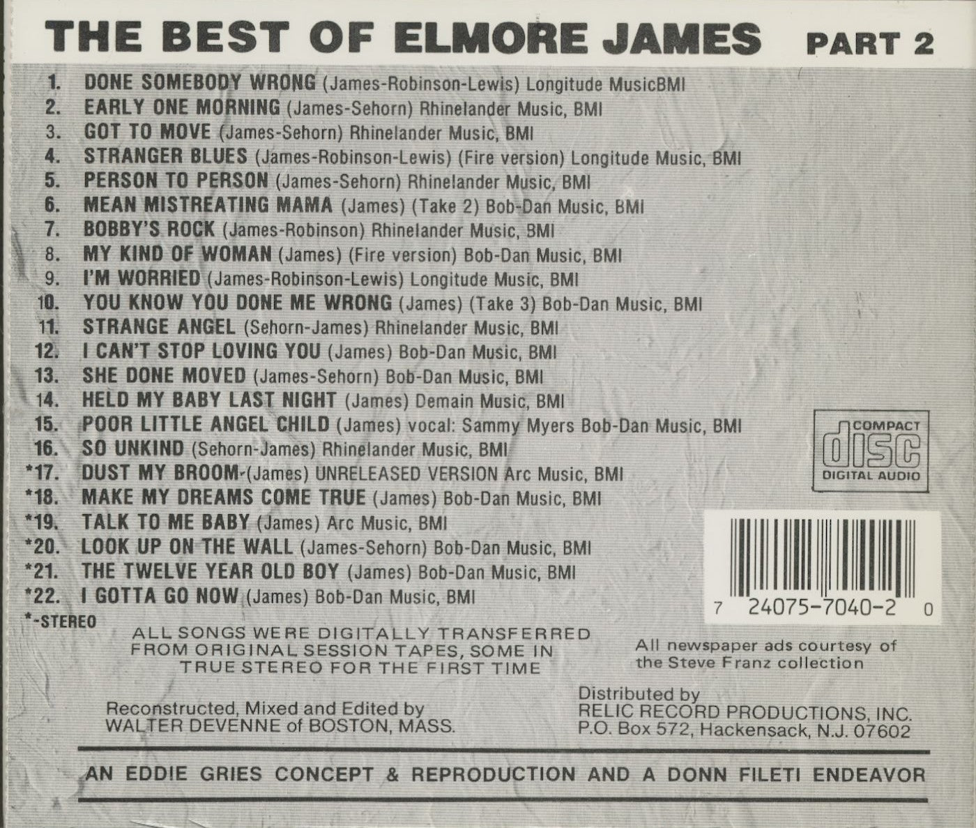 CD - Elmore James - Dust My Broom