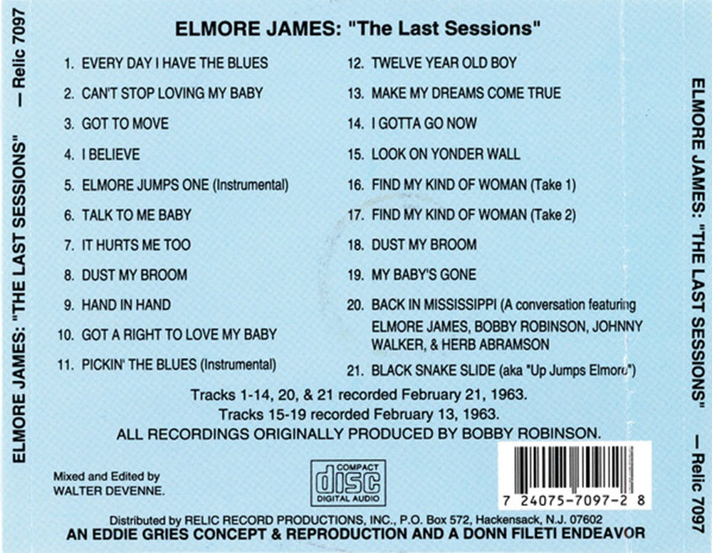 CD - Elmore James - The Last Sessions - February 13th & 21st, 1963