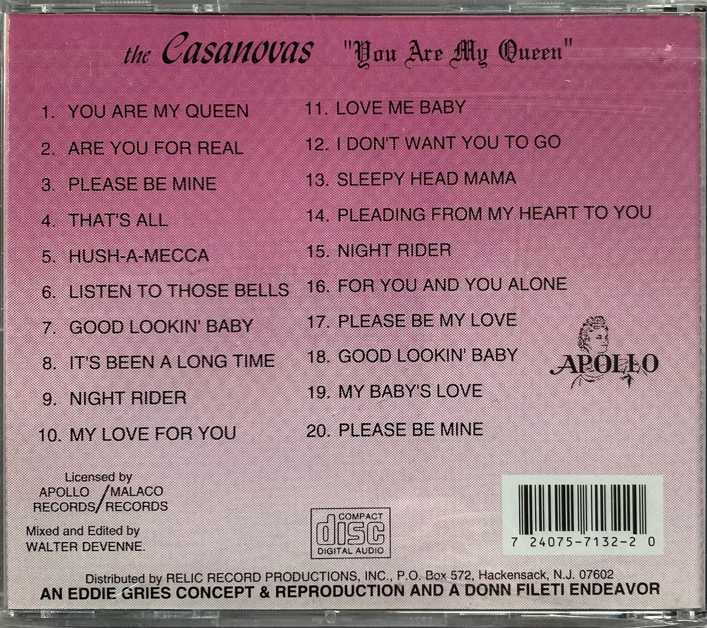 CD - Casanovas Sing "You Are My Queen"