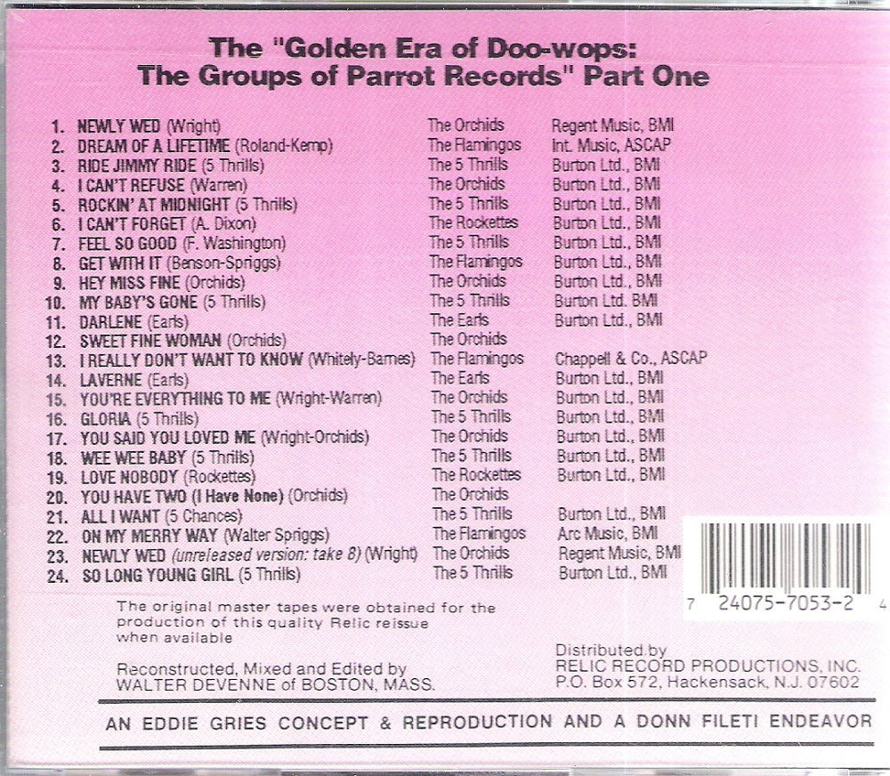 CD - VA - Golden Era Of Doo Wops - Parrot Rec.