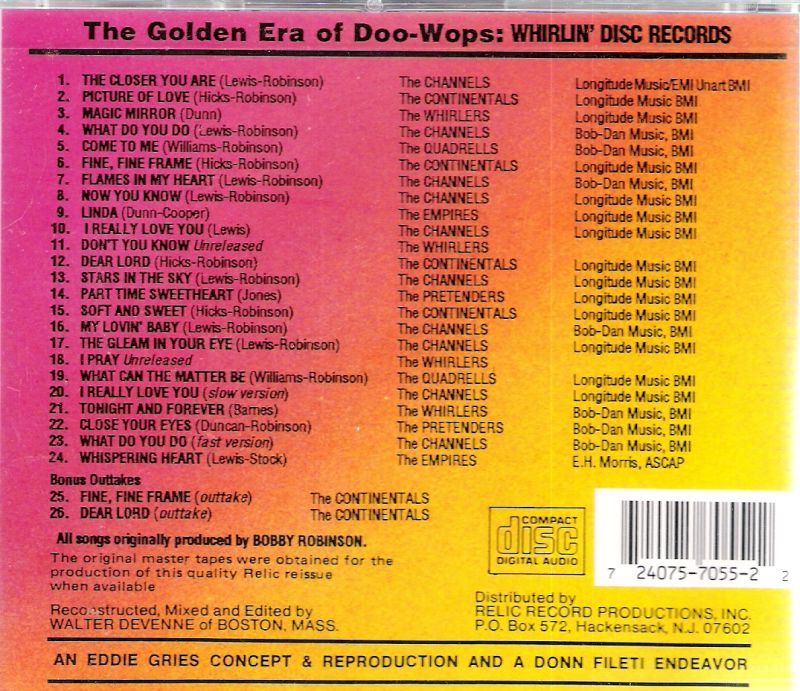 CD - VA - Golden Era Of Doo Wops - Whirlin' Disc Rec.