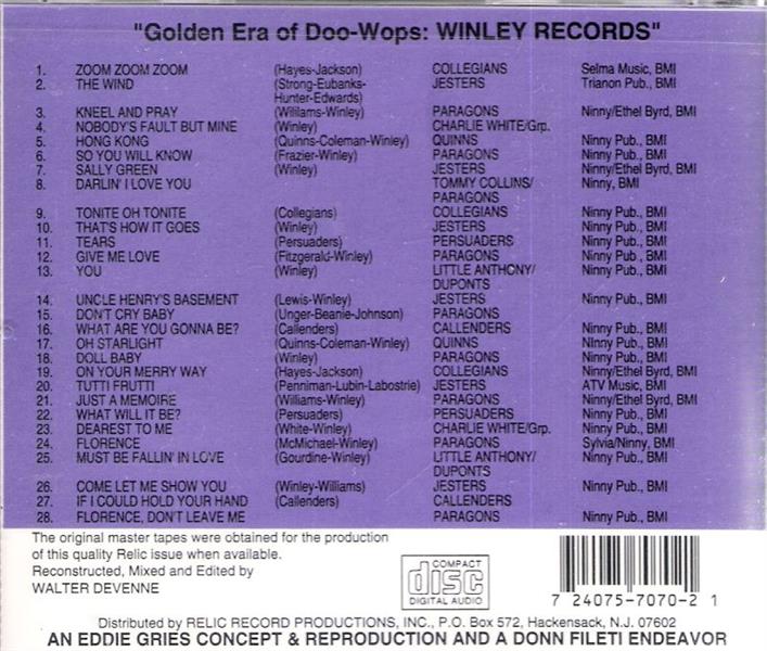 CD - VA - Golden Era Of Doo Wops - Winley Rec.