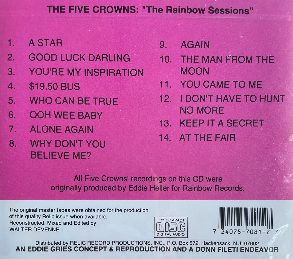 CD - Five Crowns - Rainbow Sessions