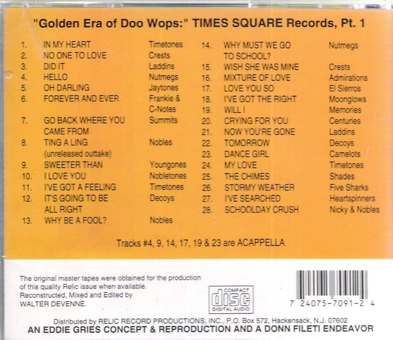 CD - VA - Golden Era Of Doo Wops - Times Square Rec.