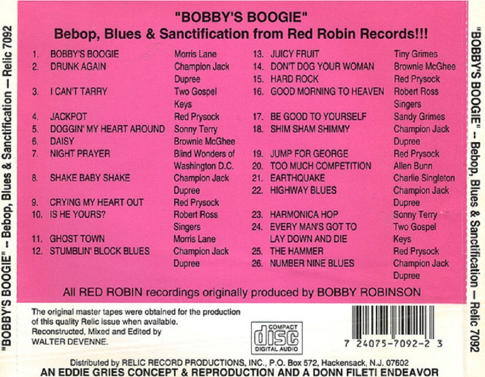 CD - VA - Bobby's Boogie (Bebop, Blues, & Sanctification)