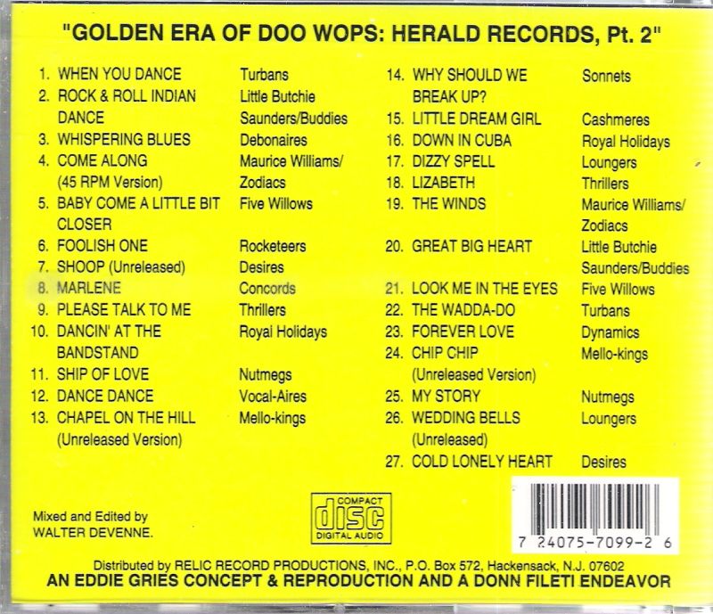 CD - VA - Golden Era Of Doo Wops - Herald Records Pt. 2