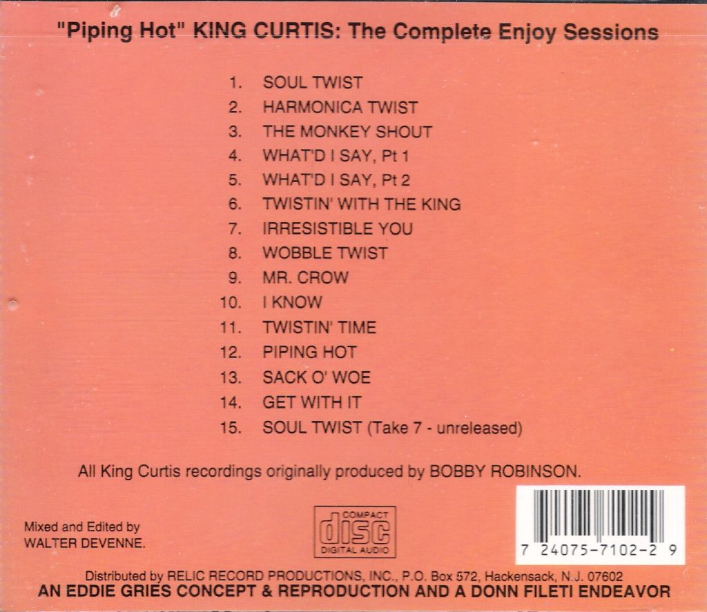 CD - King Curtis - Complete Enjoy Sessions